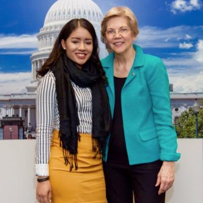 A Salem State intern with Senator Elizabeth Warren