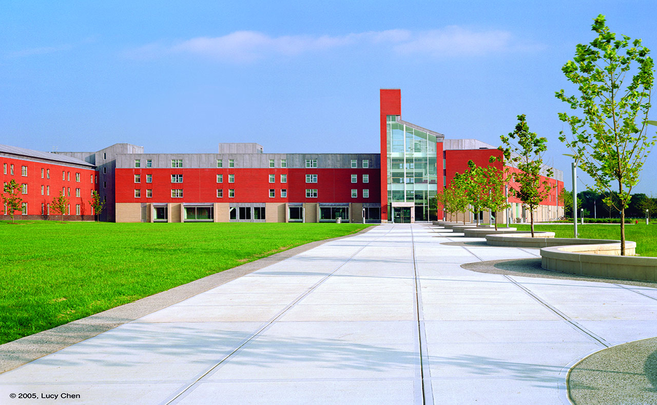 A summer shot of residence hall, Atlantic, located on Central Campus.