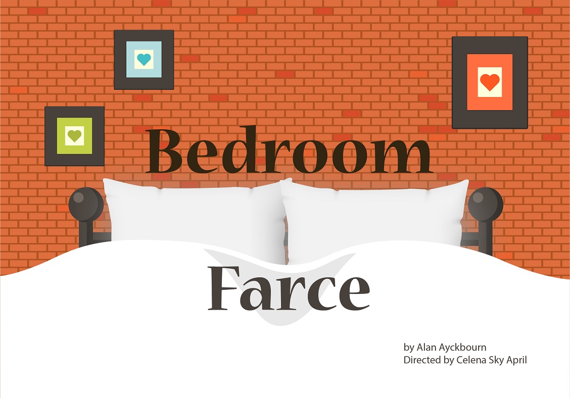 Bed with pillows and brick wall