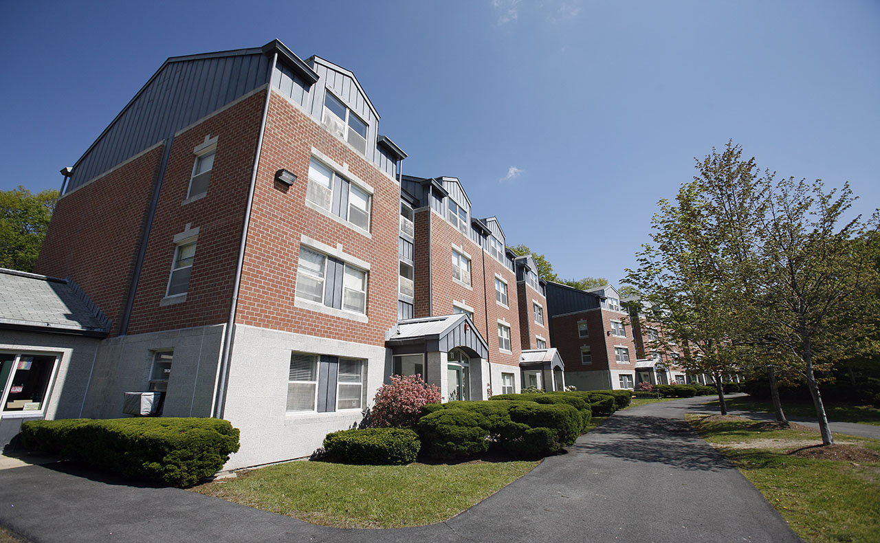 A fall image of Bates Complex located on South Campus