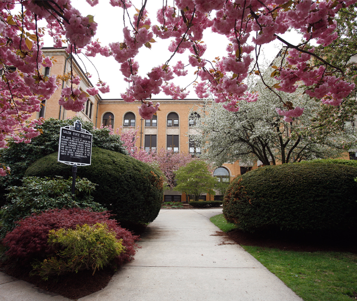 Front of Sullivan Building in Spring