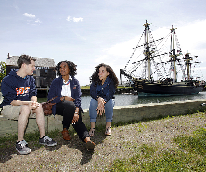 Students in front of Friendship ship