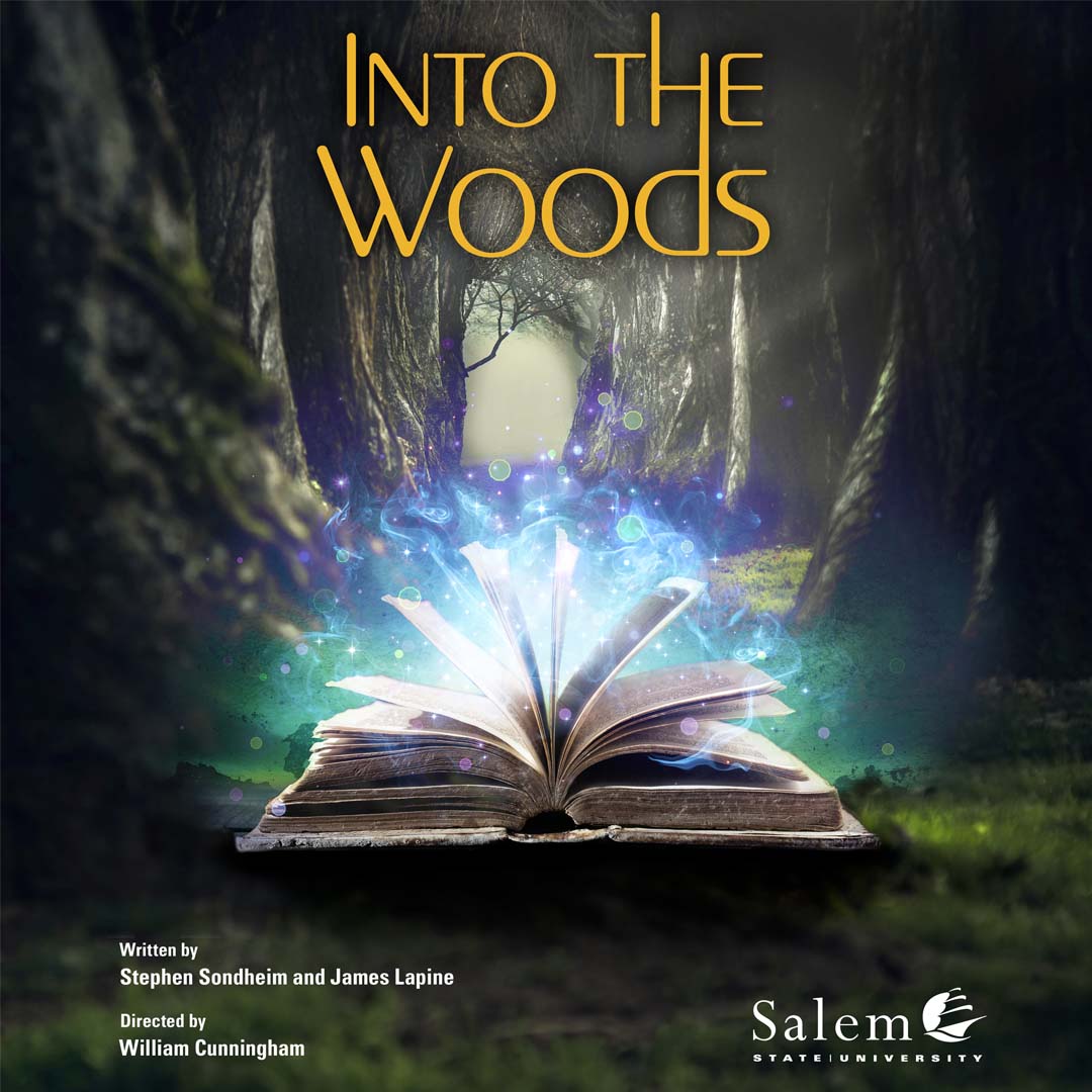 Into the Woods poster image with trees and light coming out of a book