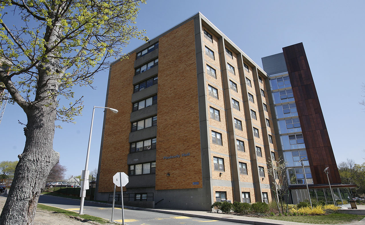 A still shot of Peabody Hall located on North Campus for freshmen residents.