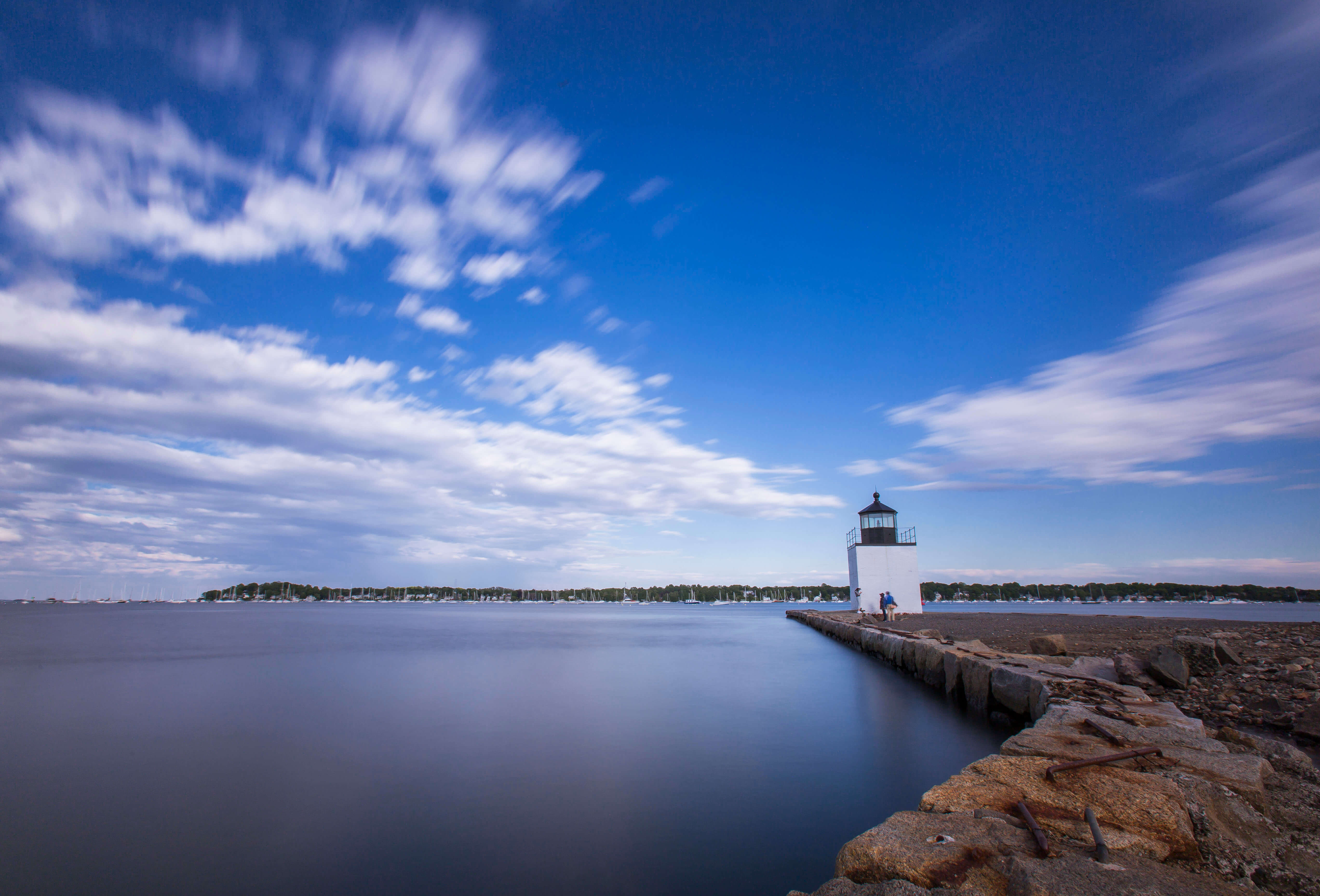Derby Wharf Lighthouse, Downtown Salem in summertime