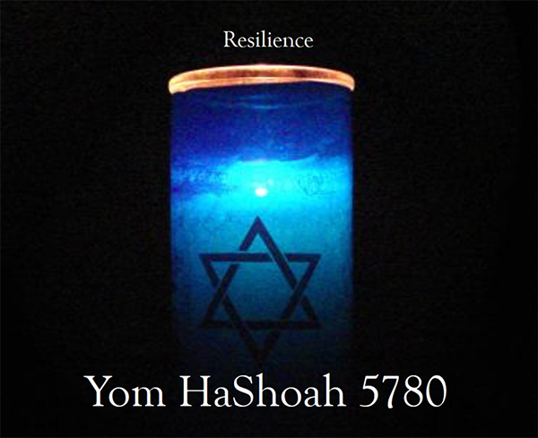 Candle with Star and "Yom HaShoa 5780"