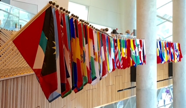 International Flags hanging in a row