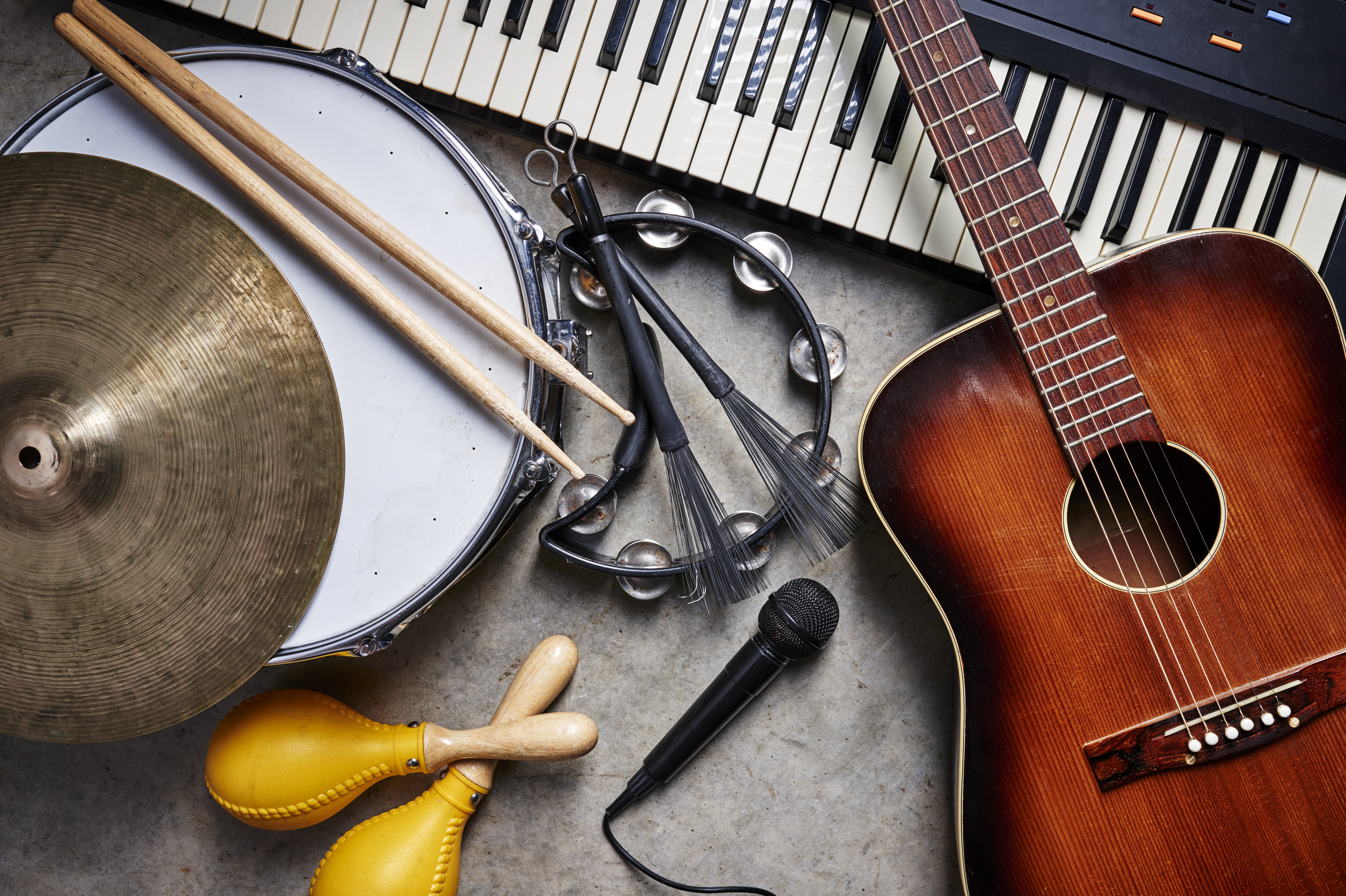 A collection of musical instruments