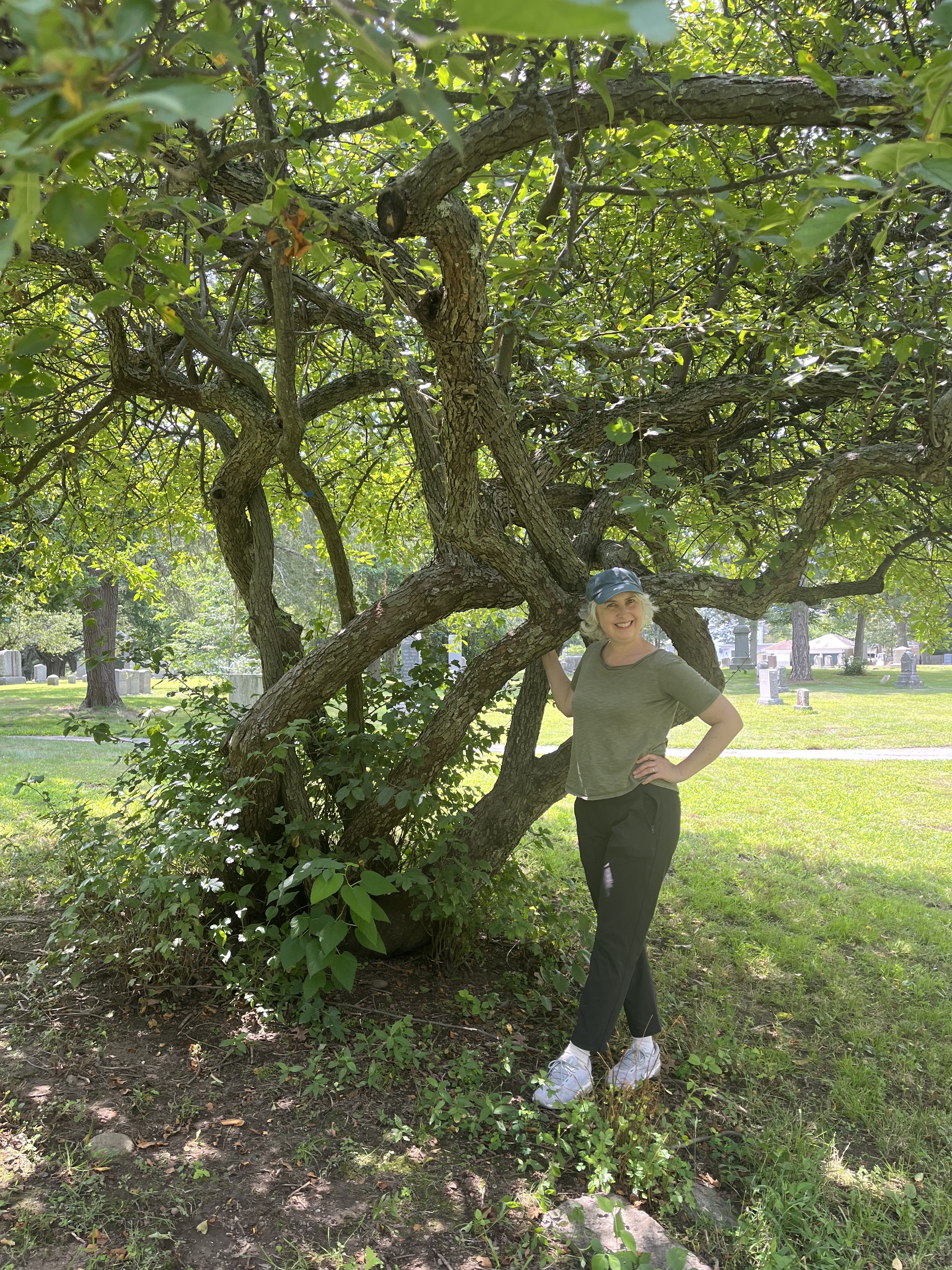 Dr. Delissio with a favorite Arboretum tree