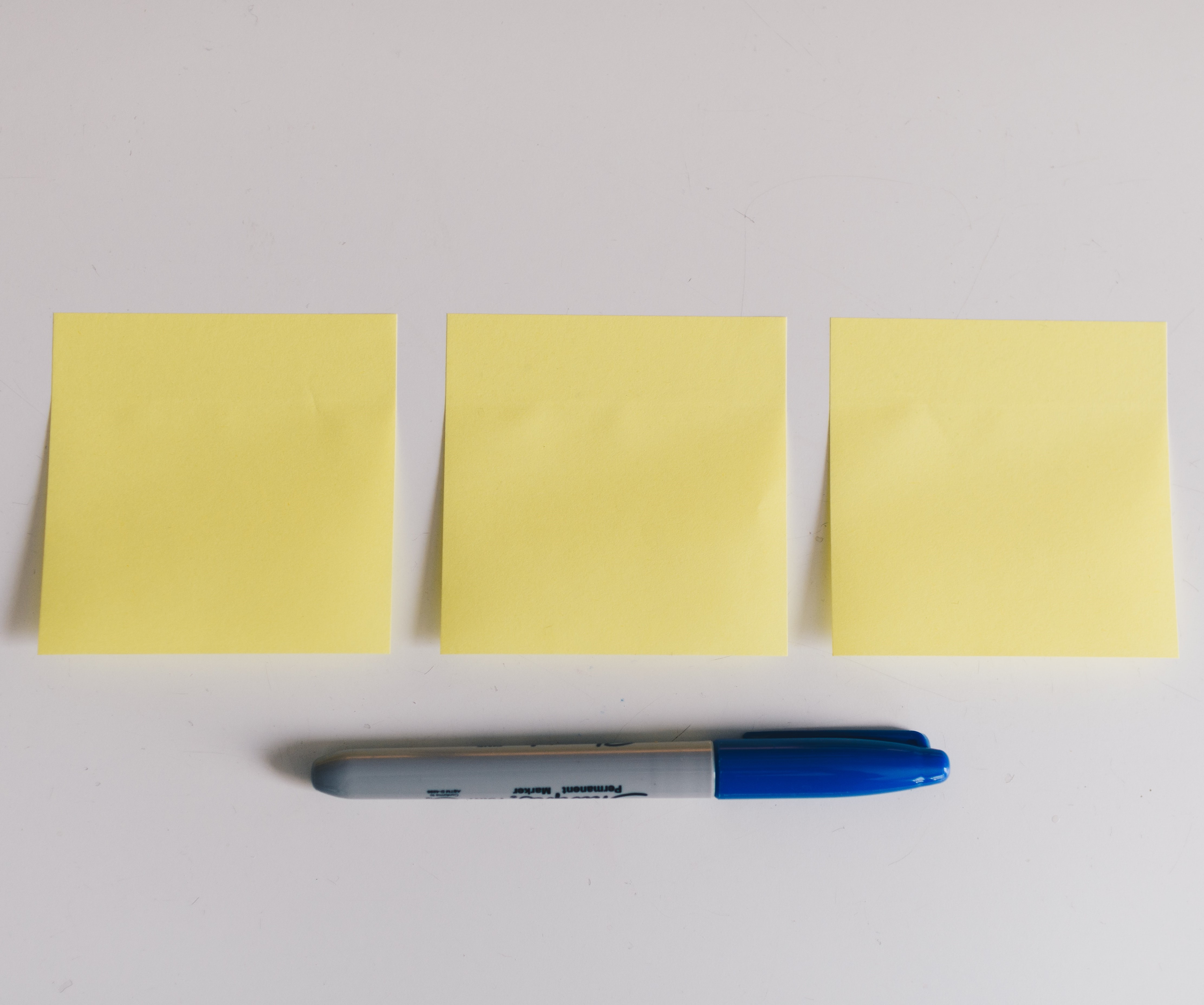 sticky  note with pen