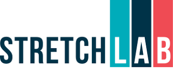 StretchLab logo in navy, turquoise and red.
