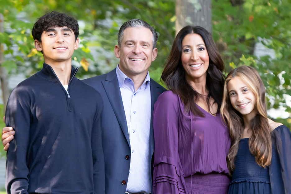 John Pastore, Jr. ’94 with his wife, Karla, and their children, Cole and Chloe