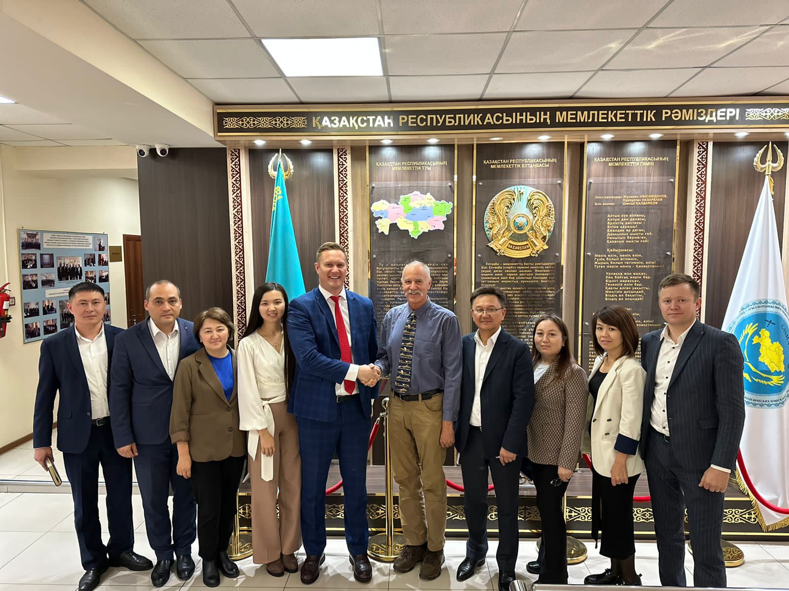 Professor Young with leaders of the Kazakh Air Photo Bureau