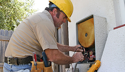 HVAC technician on the job