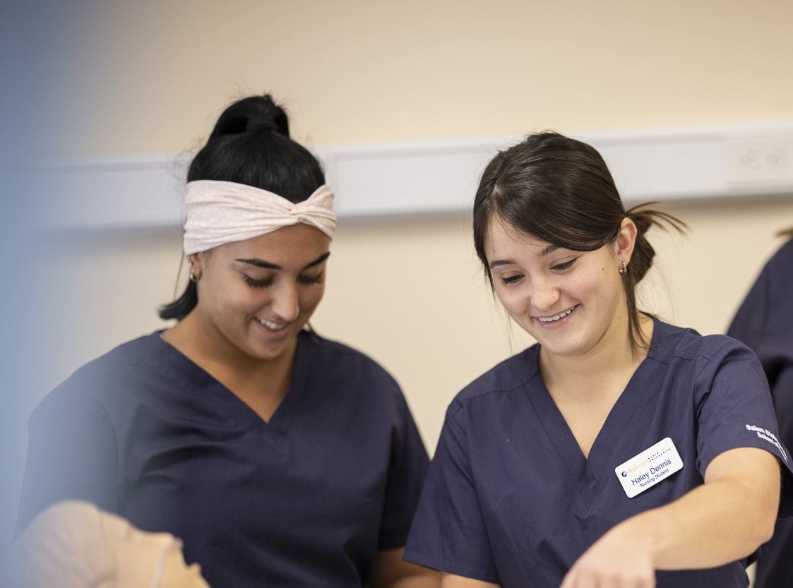 Students in nursing lab