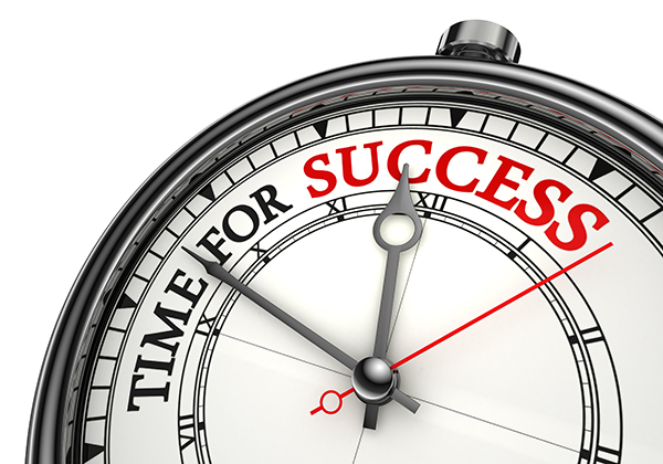 "Time for Success" on a clock face