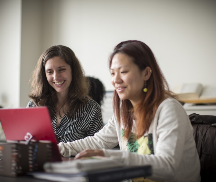 Student and Professor studying