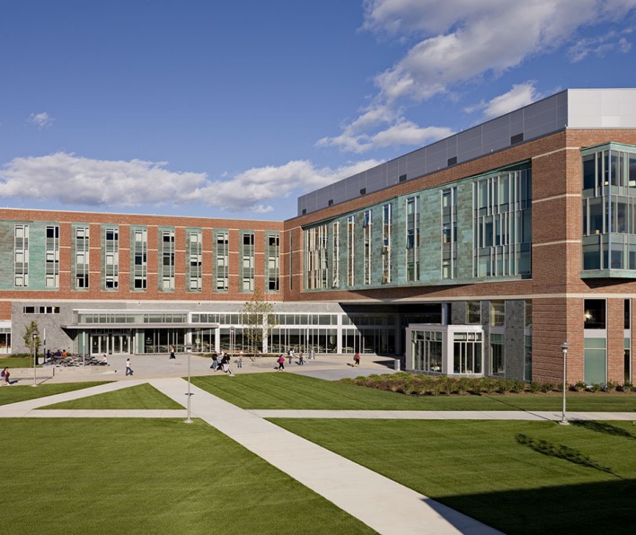 A summer picture of Marsh Hall located on Central Campus