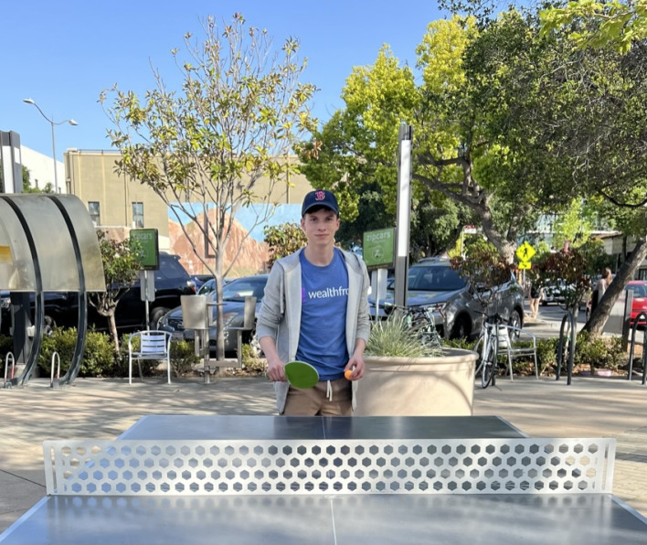 Matt Penic playing ping pong.