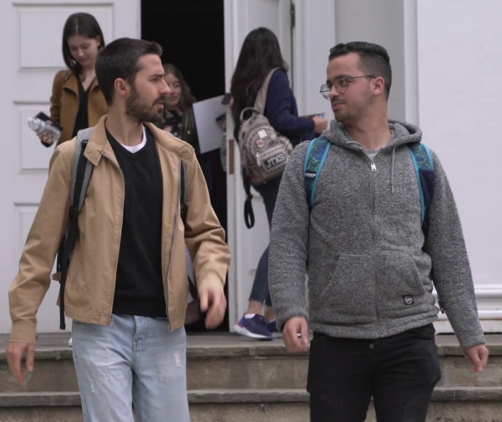 Students walk out of the Salem State School of Social Work