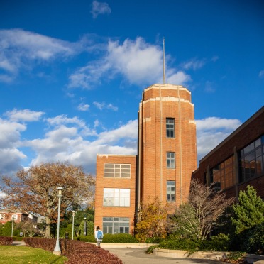 Bertolon School of Business on a Fall Day