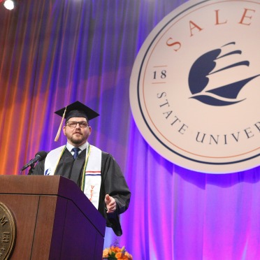 The student speaker at Commencement