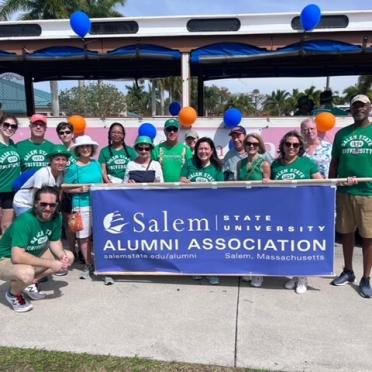 Group of alumni at the St. Patrick's Day Parade in Naples