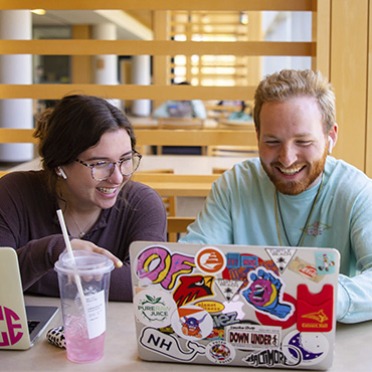 Students studying in the library 