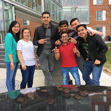 International students on campus