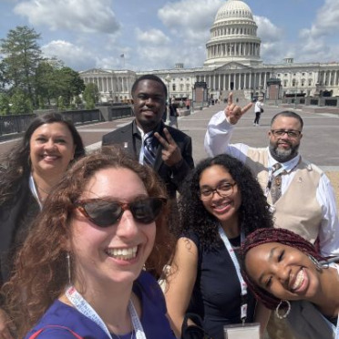 students at the HACU in front of the Capitol