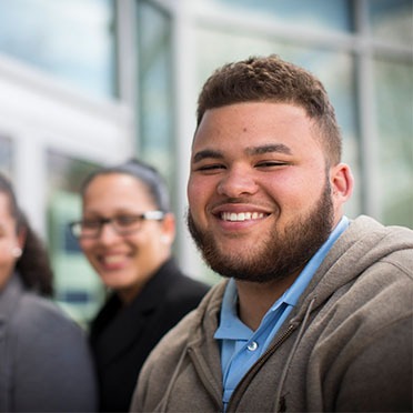 Male student smiling