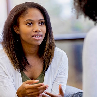 A student with a PEAR counselor