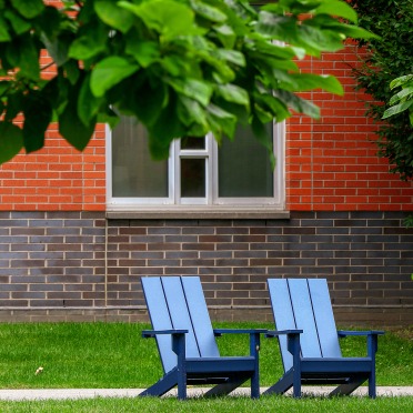 Central Campus blue chairs