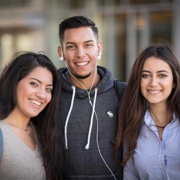 Group of three students