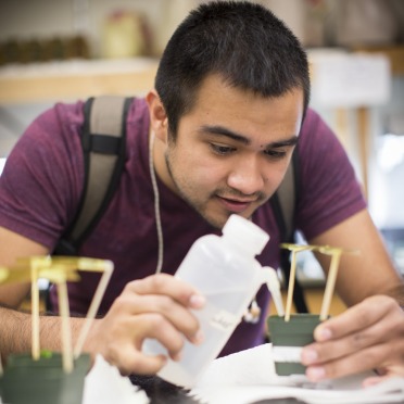 Biology student working in the lab