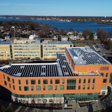 New solar panels on Salem State University's library. 