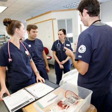 Nursing students in simulation lab
