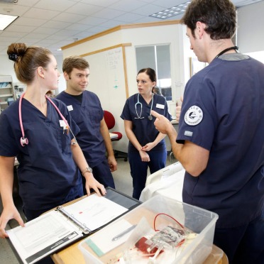 Nursing students in simulation lab