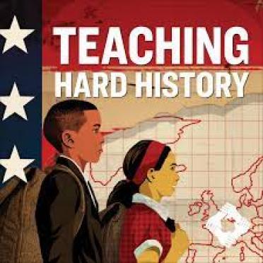 Graphic illustration for Salem State Professor Jay's Podcast, "Teaching Hard History."