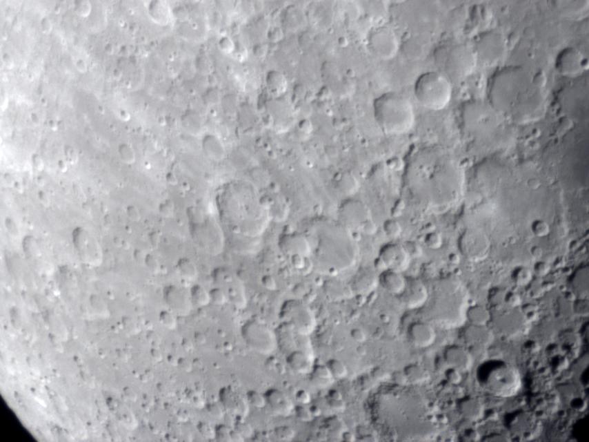 Close-up image of the moon from the Salem State Collins Observatory.