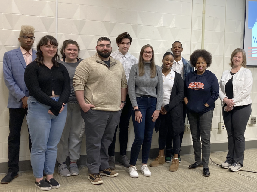 Students attending the Running for Office session pose for a photo.