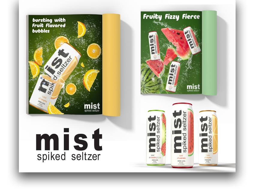 Sky Welch - Mist Spiked Seltzer package design