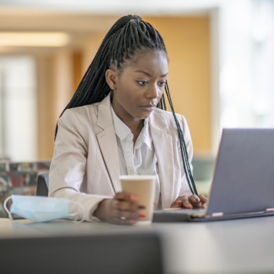 A student preparing for her interview