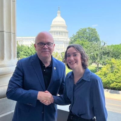 SSU Intern Jessie Wilson with Representative McGovern