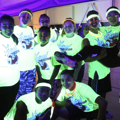 Students Playing Blacklight Dodgeball