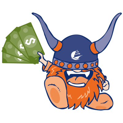 SSU Superfan holding dollar bills