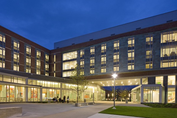 Marsh Hall at night. 