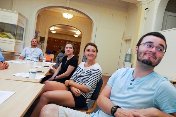 Salem State graduate students in the Holocaust and Genocide Studies Certificate and other master’s-level programs participate in a 2018 summer workshop on Teaching Native American history.