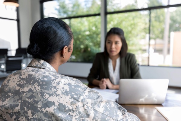 Veteran working with a benefits coordinator