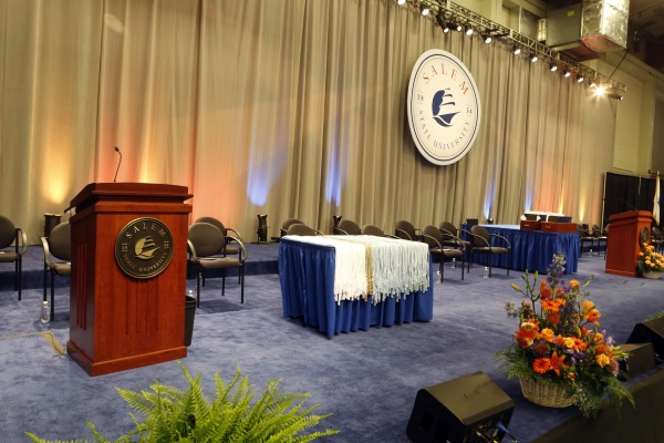 empty stage at commencement